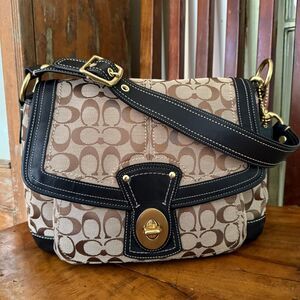 Coach Legacy Ali Flap Shoulder Bag F12857 Signature Turnlock Vintage Y2K Coach